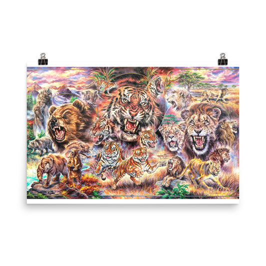 Photo paper poster: Lions, Tigers, And Bears