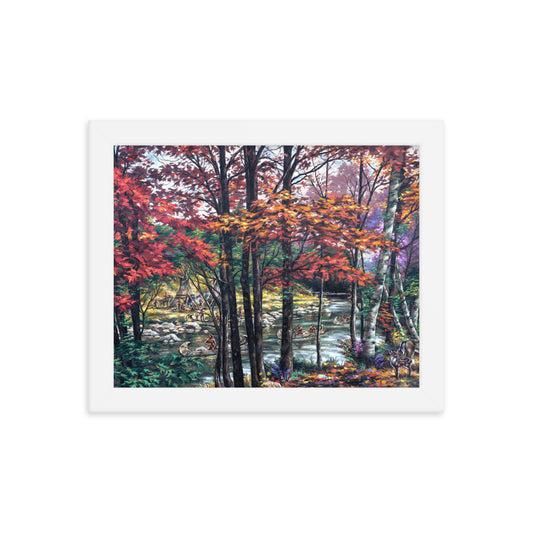 Framed photo paper poster: Fall River Camp
