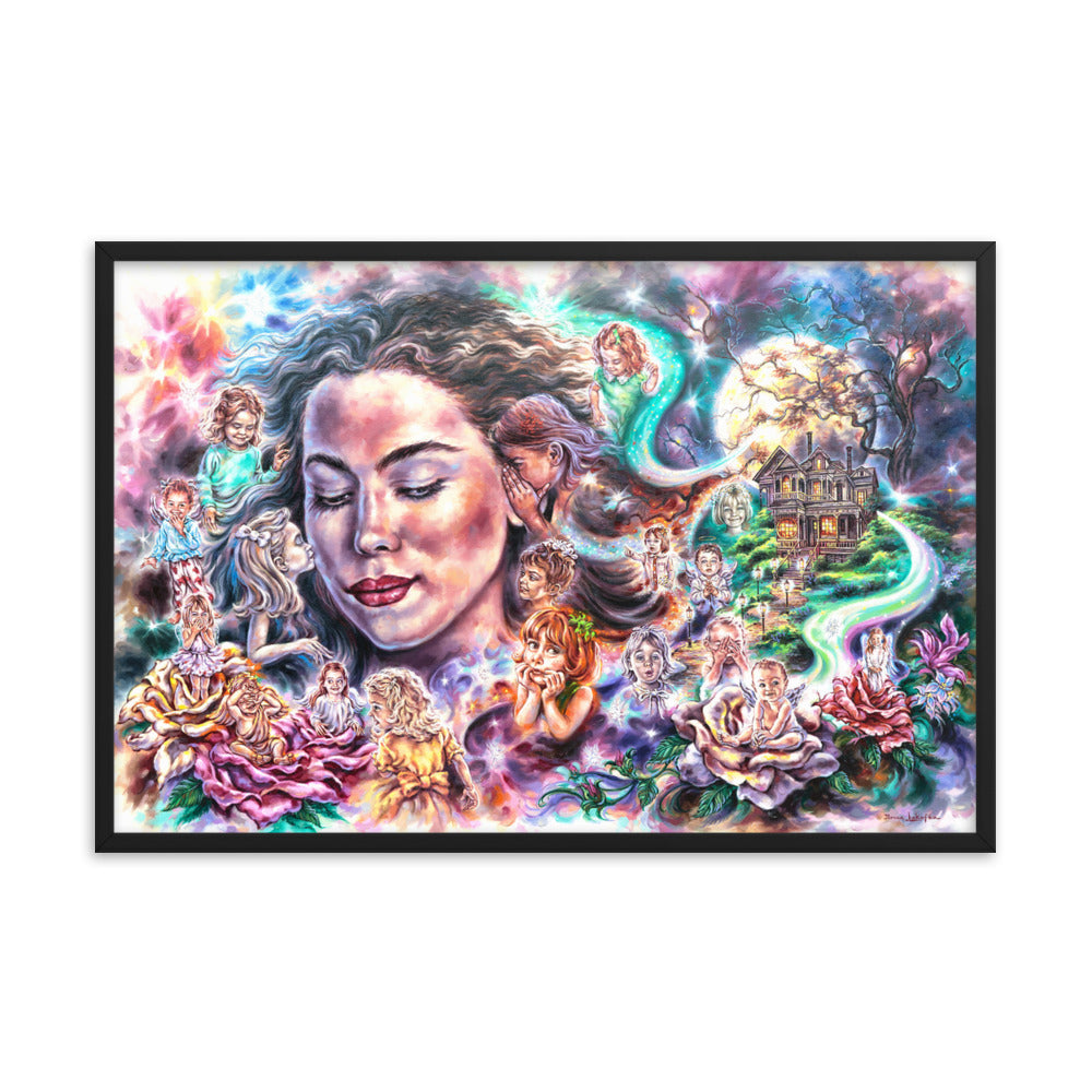 Framed photo paper poster: Moon Beams