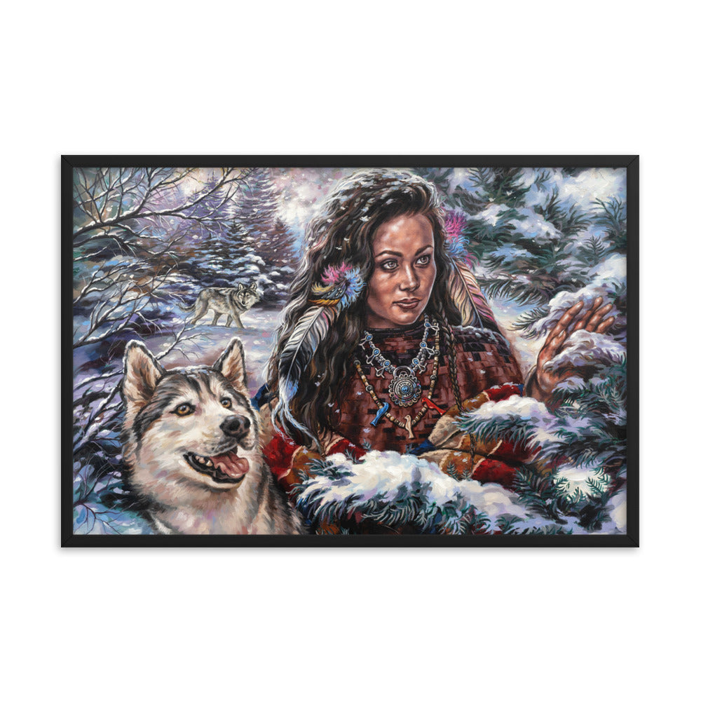 Framed photo paper poster: Snowfall