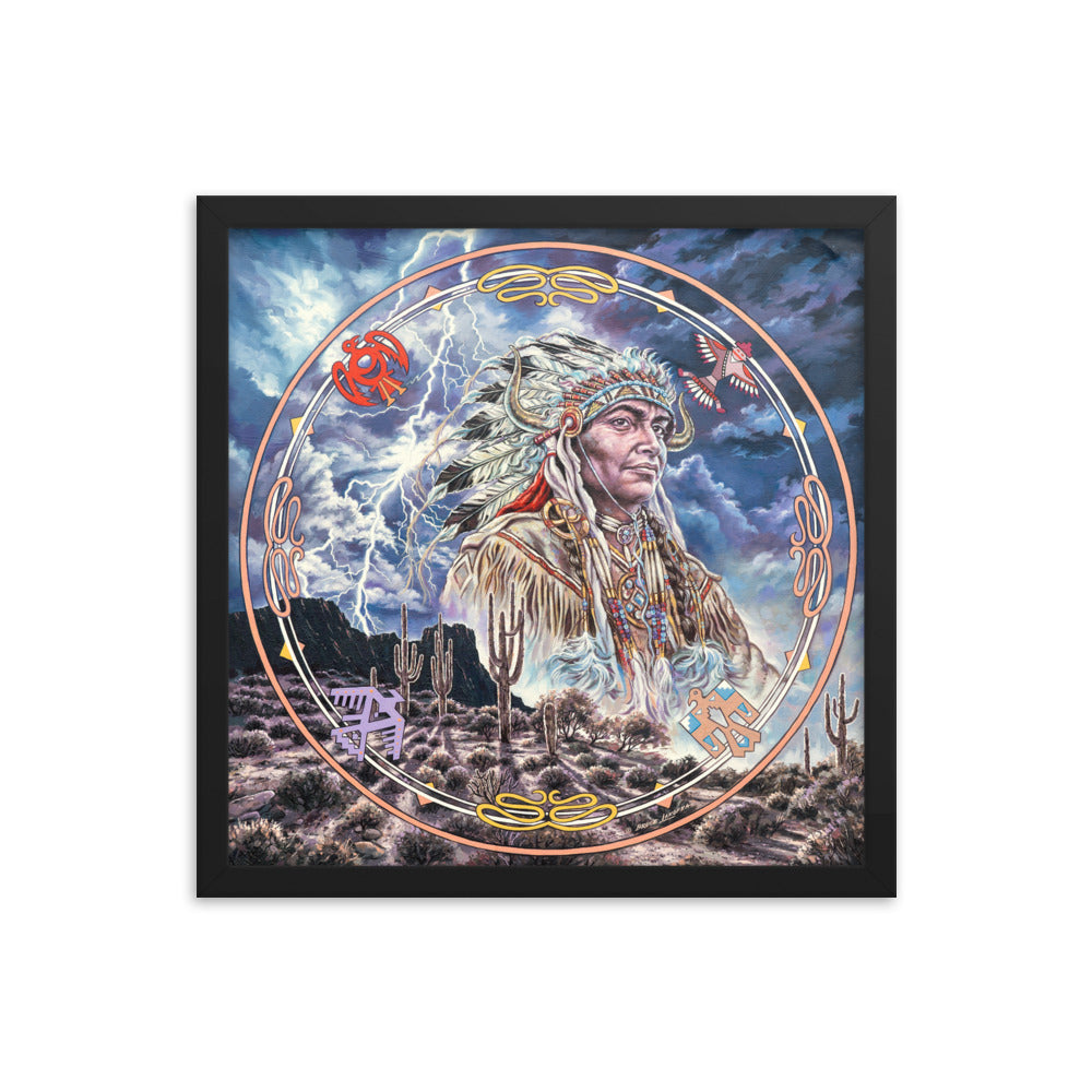 Framed photo paper poster: When Lightning Casts Shadows