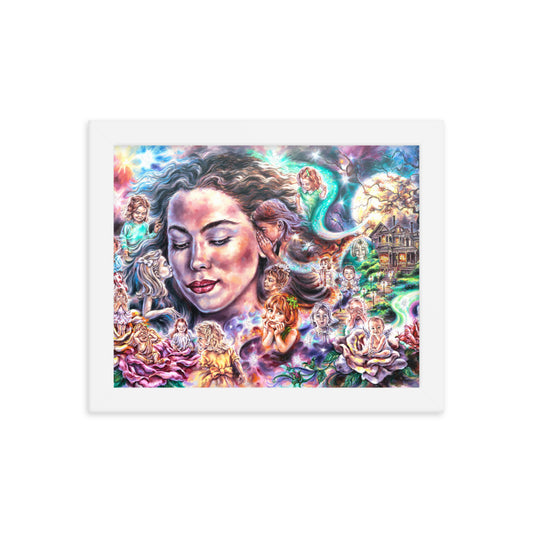 Framed photo paper poster: Moon Beams