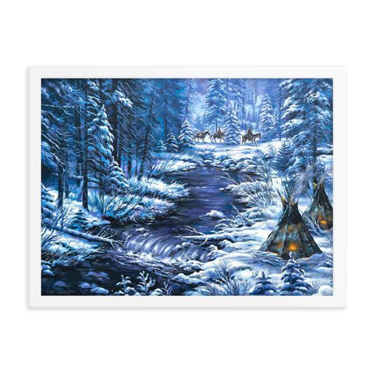 Framed photo paper poster: Home From The Winters Hunt