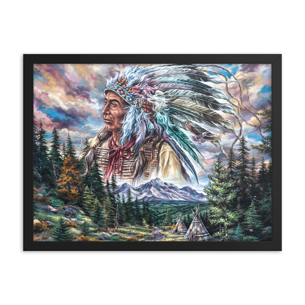 Framed photo paper poster: Under The Big Sky