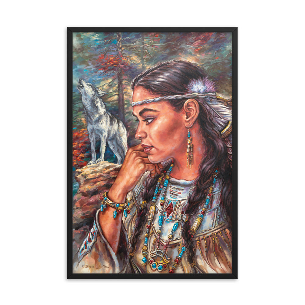 Framed photo paper poster: Cry Of The Wolf