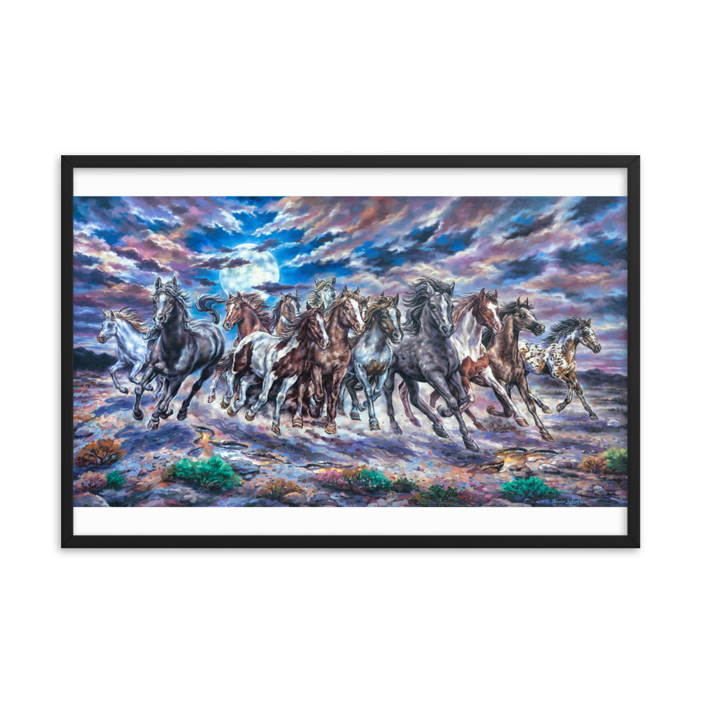 Framed photo paper poster: Racing With The Moon