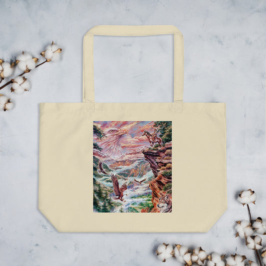 Large organic tote: Above The Clouds