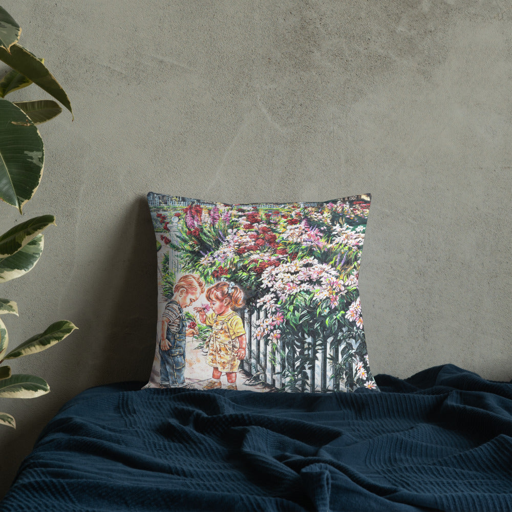 The Smell Of Summer Flowers -Premium Pillow