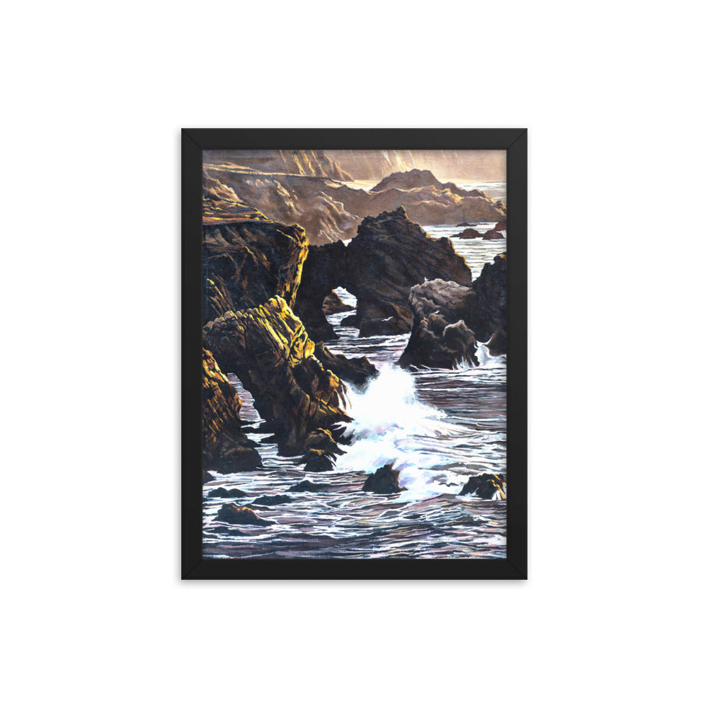 Framed photo paper poster: Big Sur