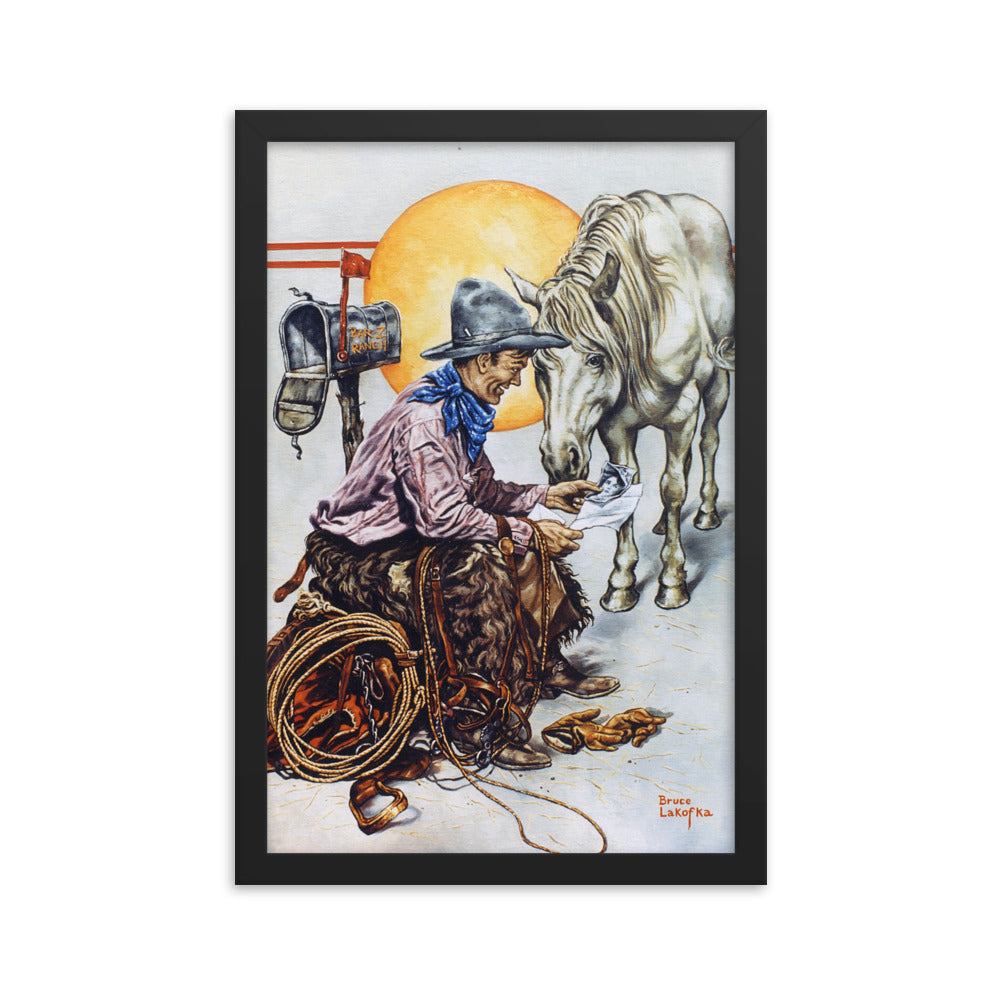 Framed poster: Cowboy Mail