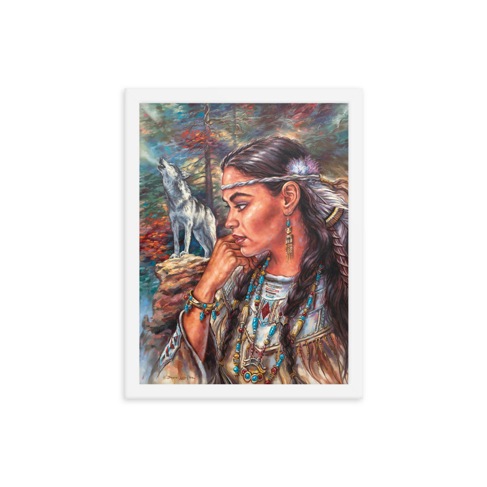 Framed photo paper poster: Cry Of The Wolf