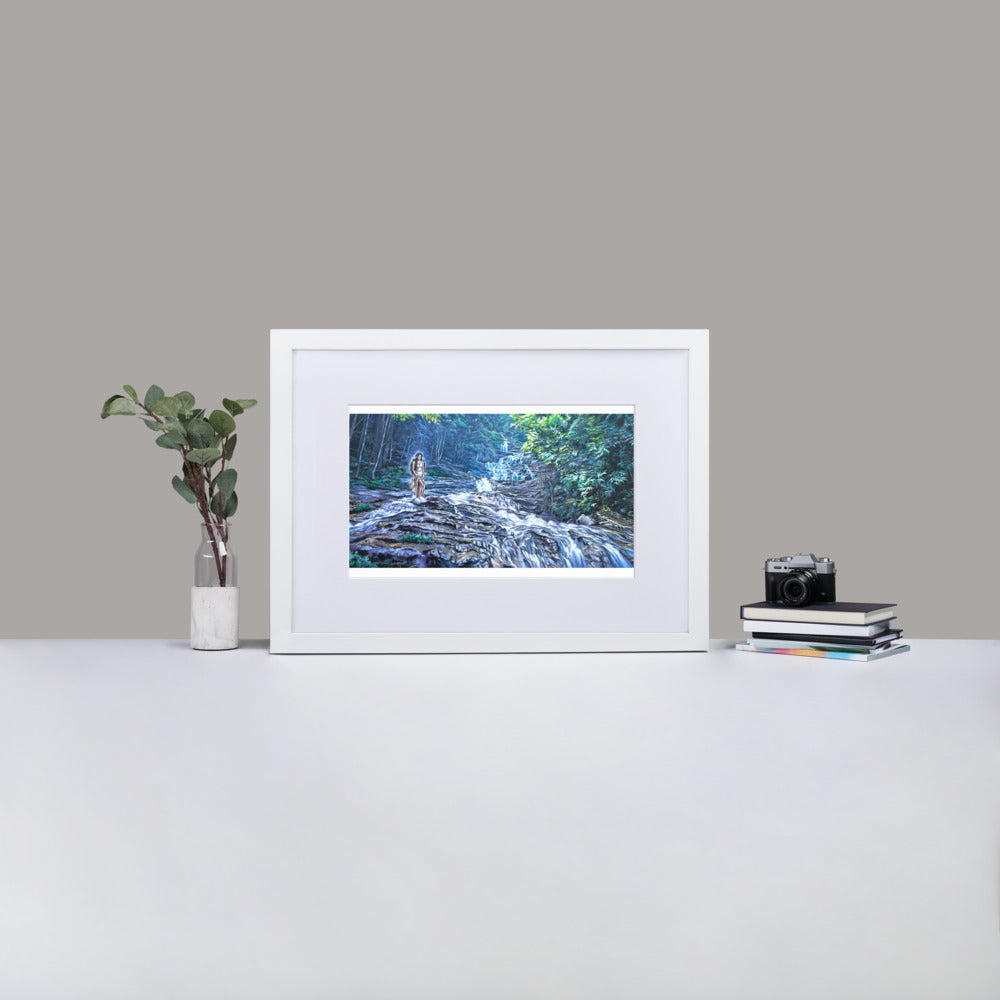 Matte Paper Framed Poster With Mat: Maiden Of The Falls