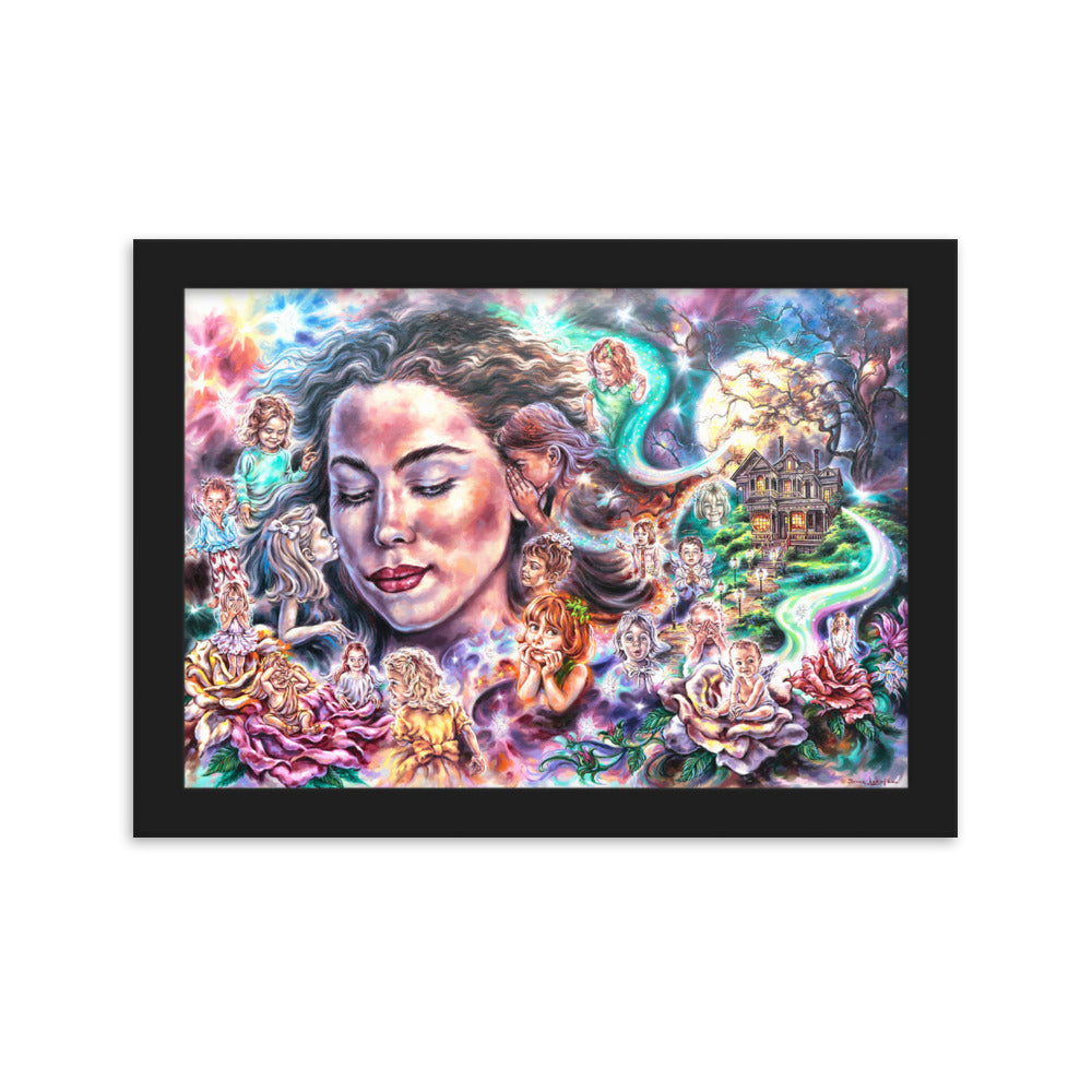 Framed matte paper poster: Moon Beams