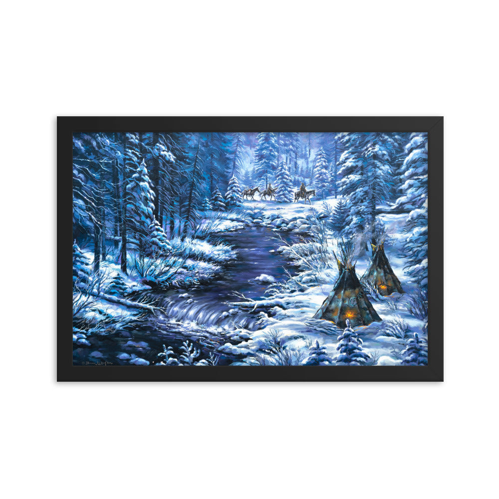Framed photo paper poster: Home From The Winters Hunt