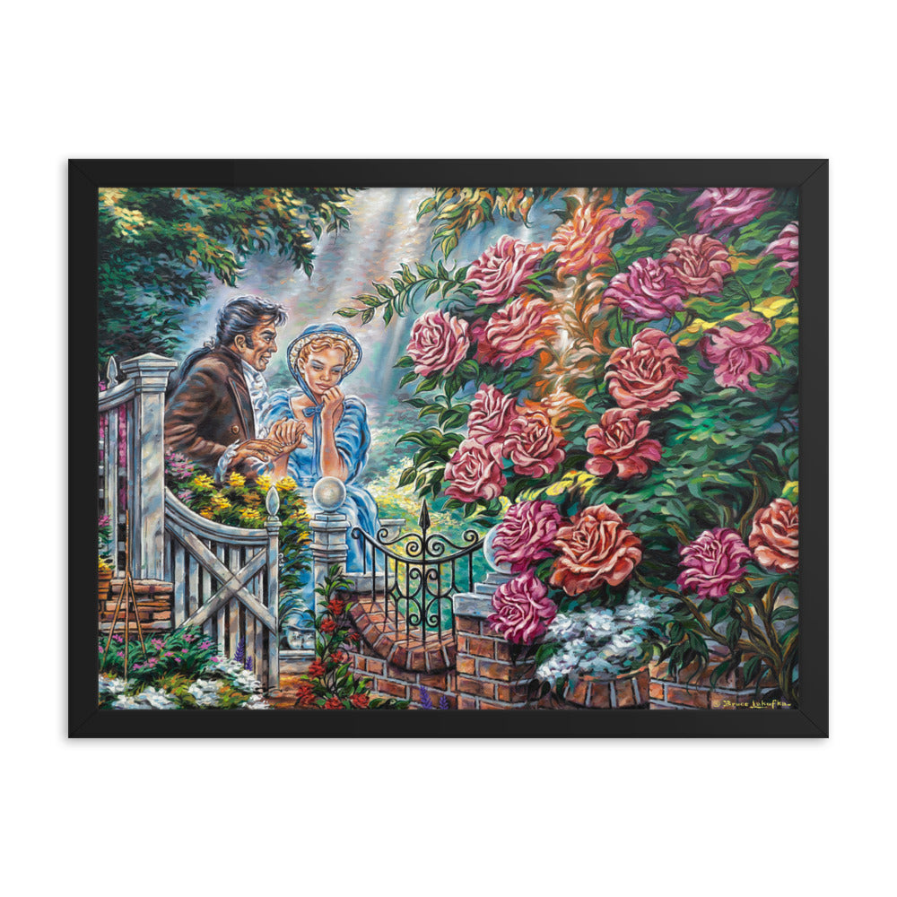 Framed photo paper poster: Beyond The Garden Gate
