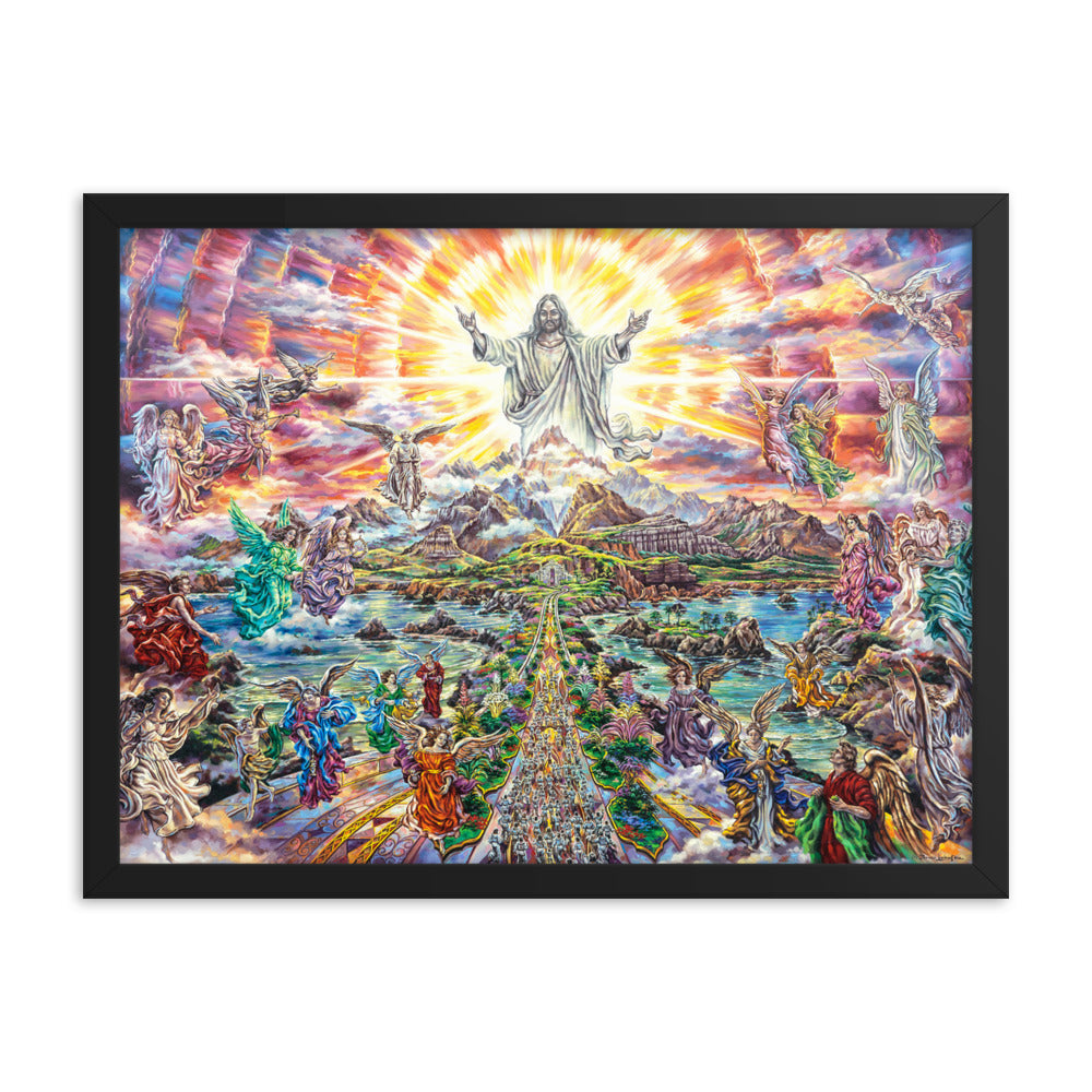 Framed photo paper poster: Heavenly Welcome