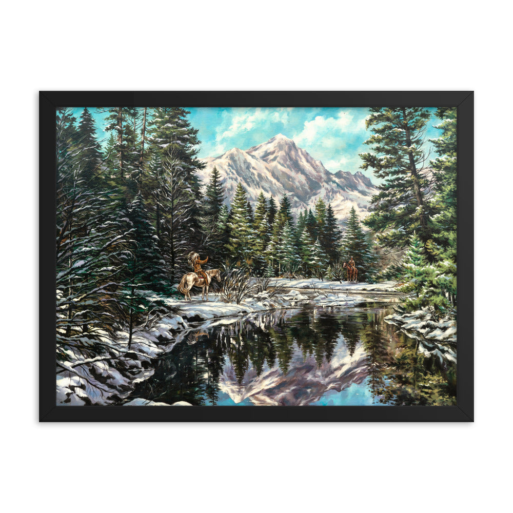 Framed photo paper poster: Silent Encounter