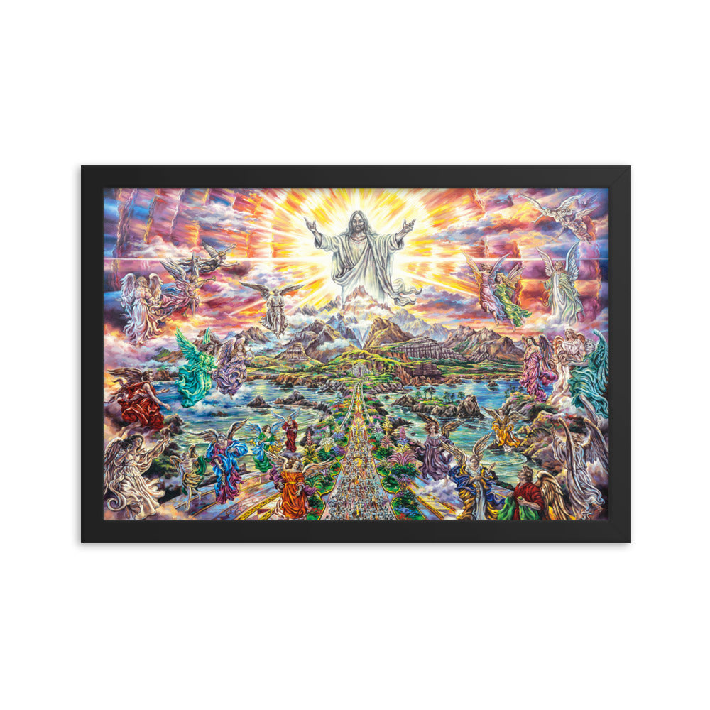 Framed photo paper poster: Heavenly Welcome