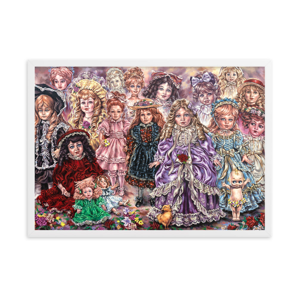Framed matte paper poster: Doll Friends