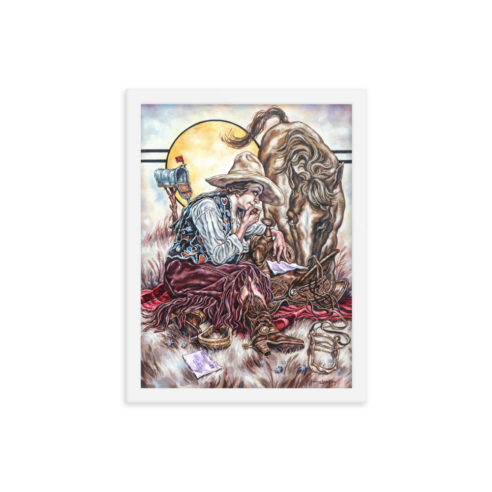 Framed photo paper poster: Cowgirl Mail
