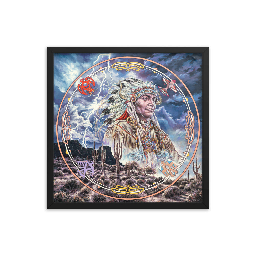 Framed photo paper poster: When Lightning Casts Shadows