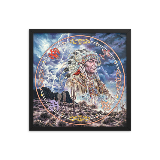 Framed photo paper poster: When Lightning Casts Shadows