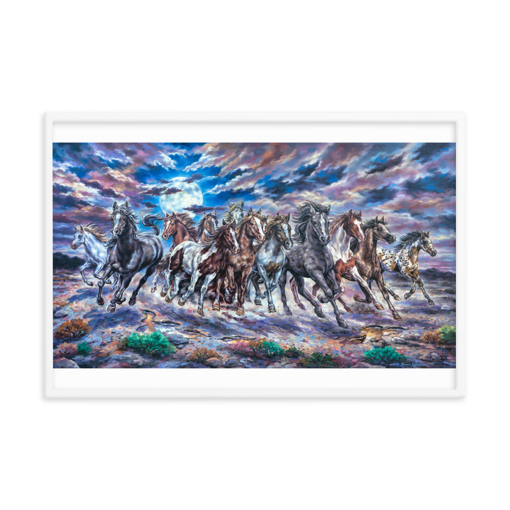 Framed photo paper poster: Racing With The Moon