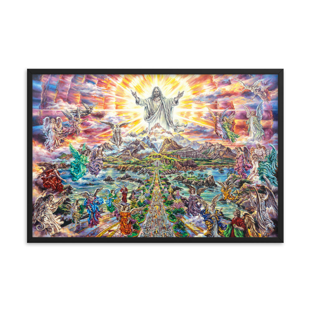 Framed photo paper poster: Heavenly Welcome