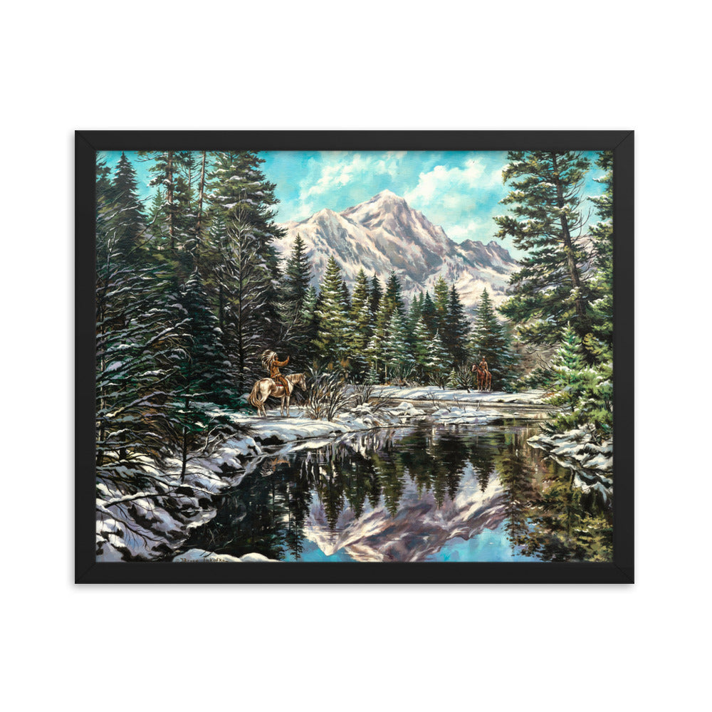 Framed photo paper poster: Silent Encounter