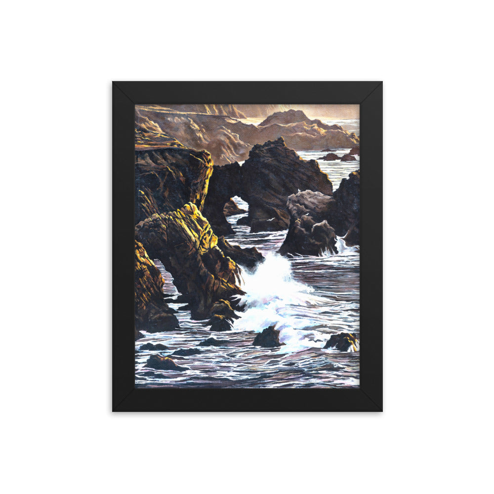 Framed photo paper poster: Big Sur