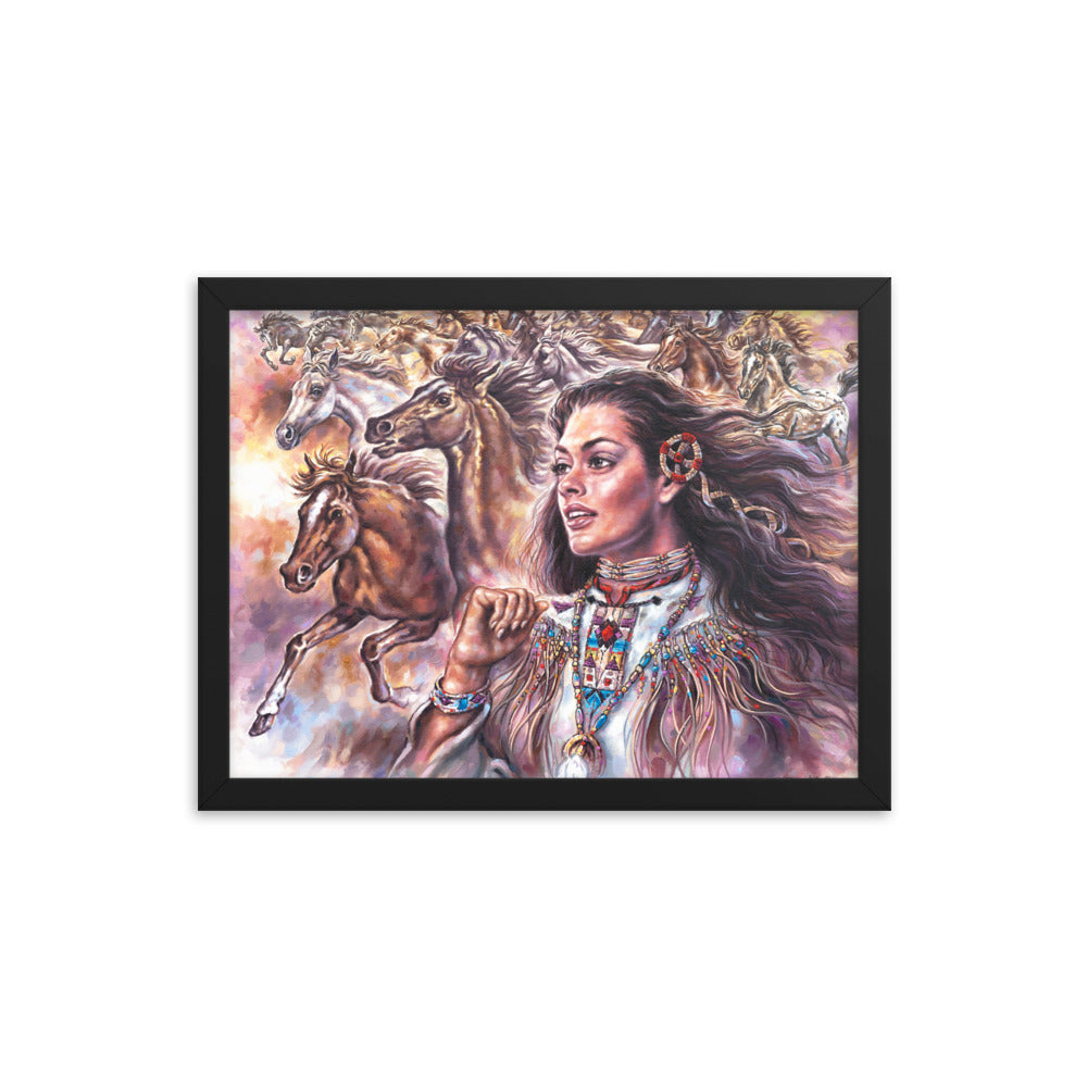 Framed photo paper poster: Stampede
