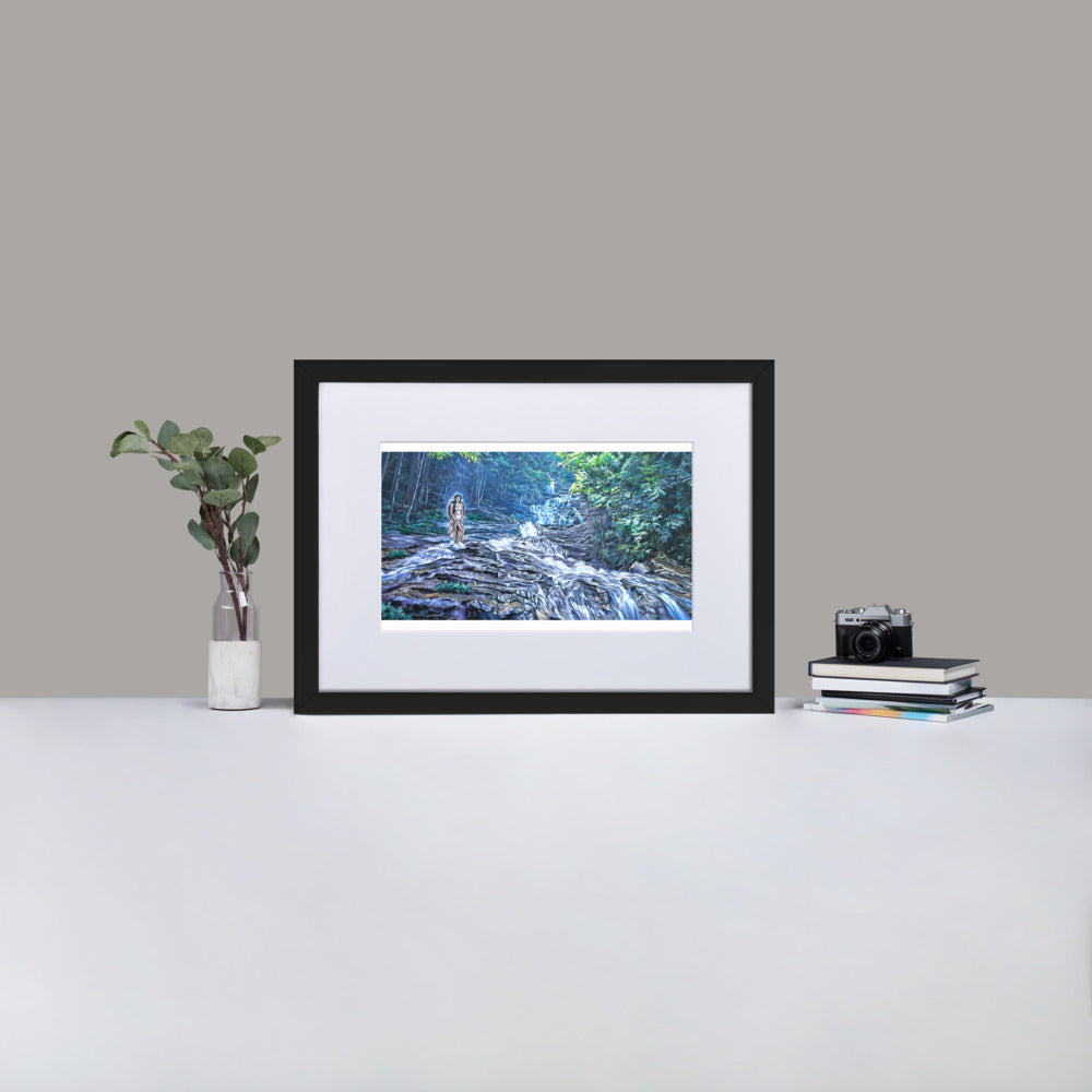 Matte Paper Framed Poster With Mat: Maiden Of The Falls