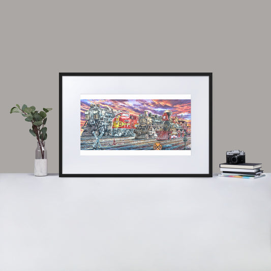 Matte Paper Framed Poster With Mat: Heritage Of The Rails