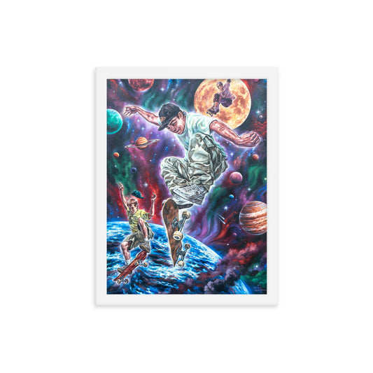 Framed photo paper poster: Moon Jumping
