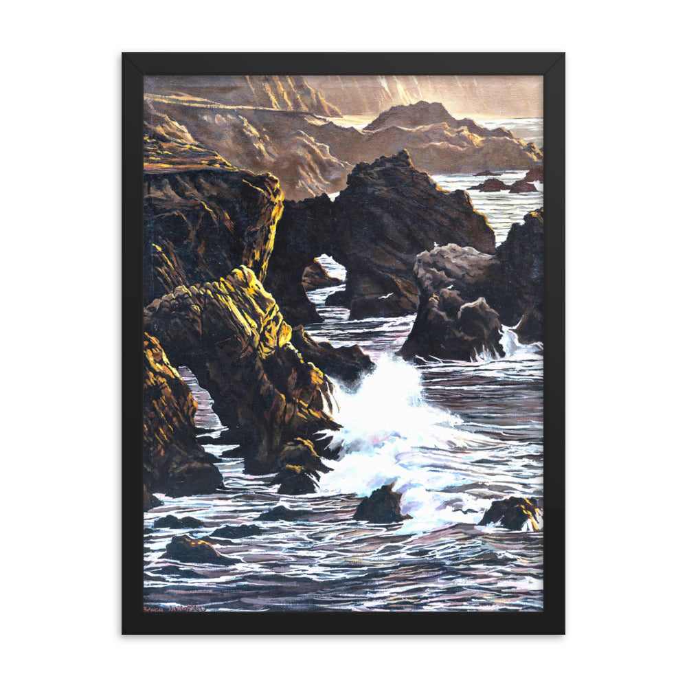 Framed photo paper poster: Big Sur