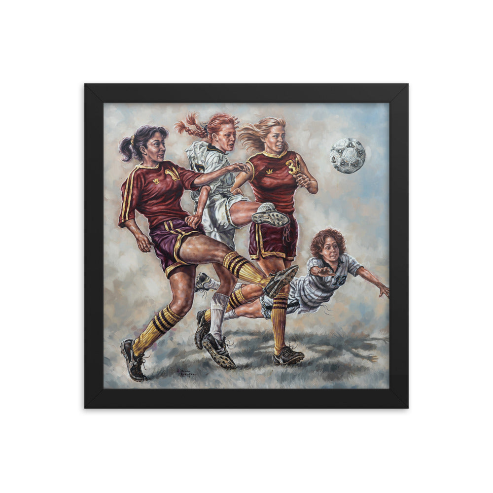 Framed photo paper poster: Soccer Ballet