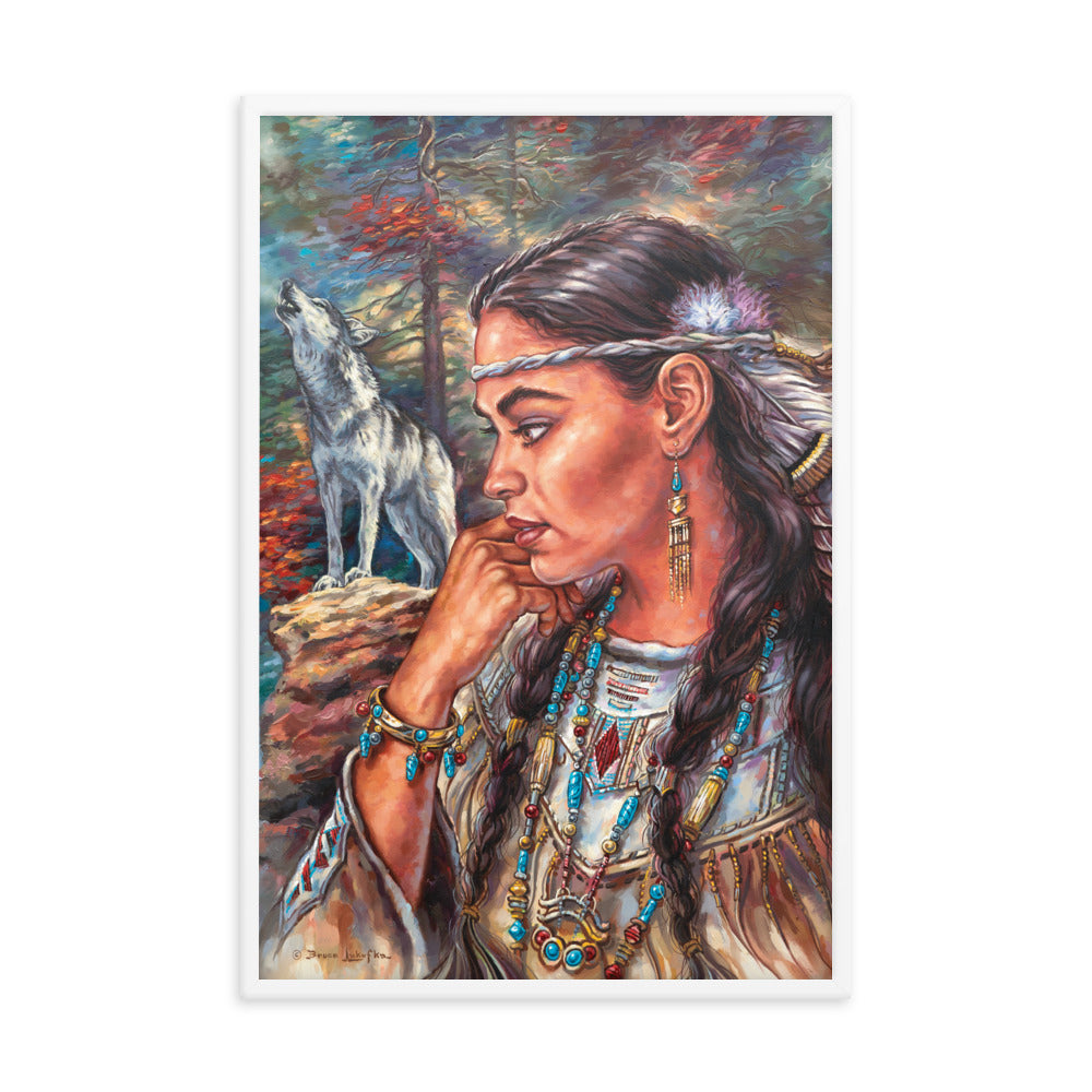 Framed photo paper poster: Cry Of The Wolf