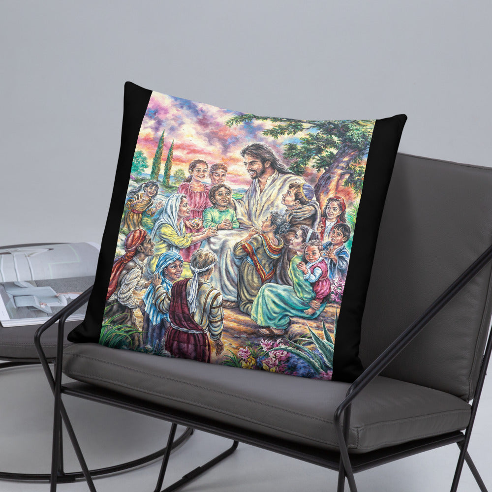 Throw Pillow: Christ And The Children