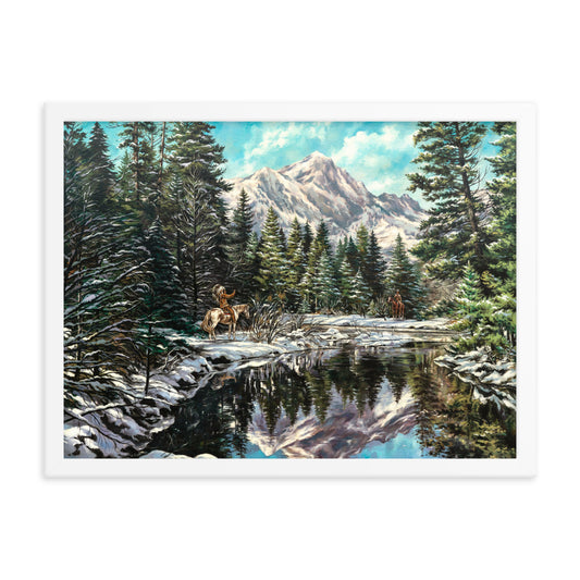 Framed photo paper poster: Silent Encounter