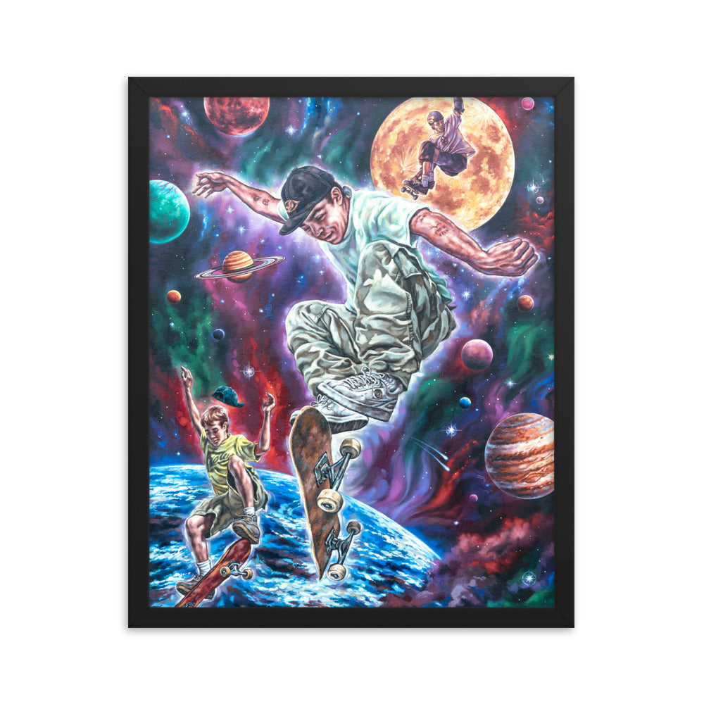 Framed photo paper poster: Moon Jumping