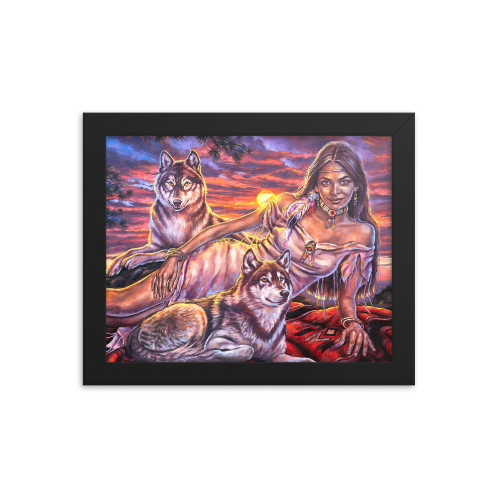 Framed photo paper poster: Sundown