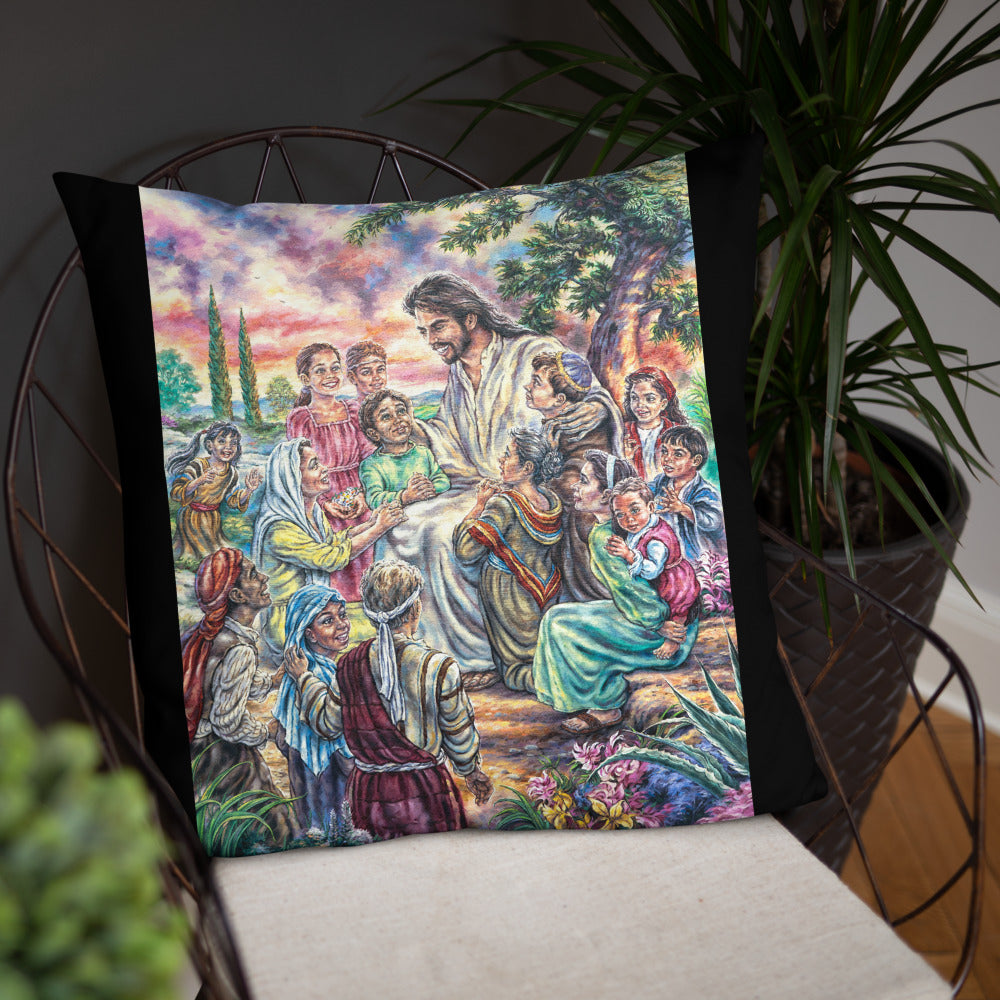 Throw Pillow: Christ And The Children