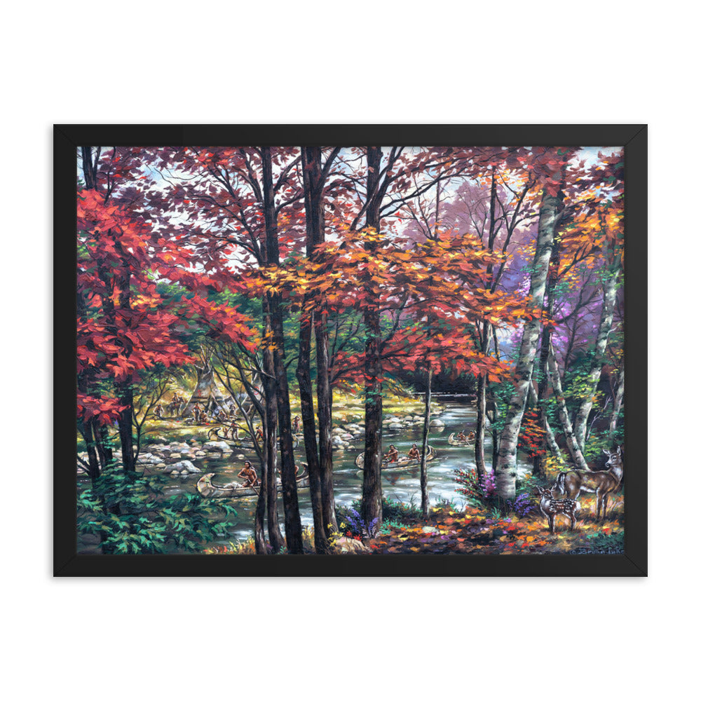 Framed photo paper poster: Fall River Camp