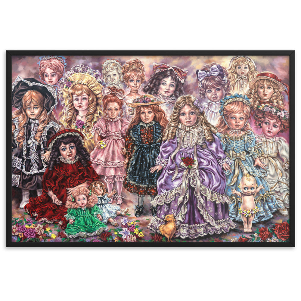 Framed matte paper poster: Doll Friends