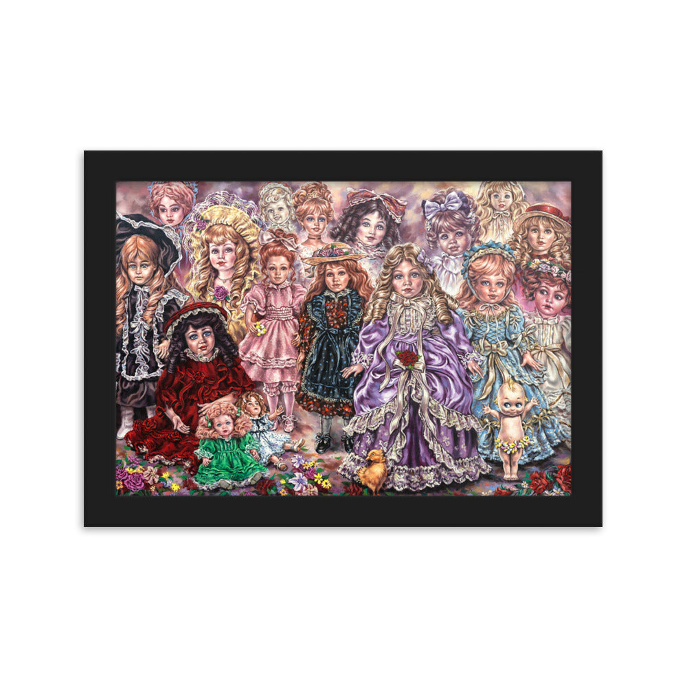 Framed matte paper poster: Doll Friends