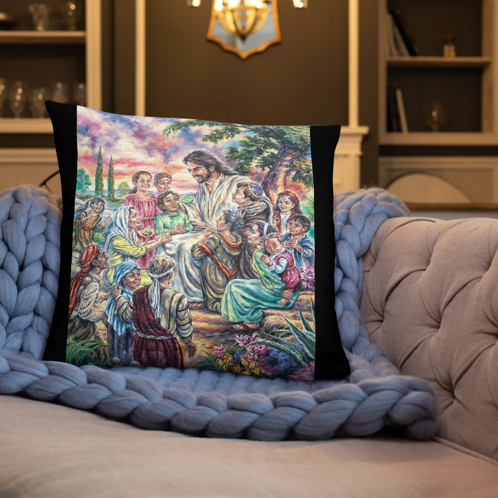 Throw Pillow: Christ And The Children
