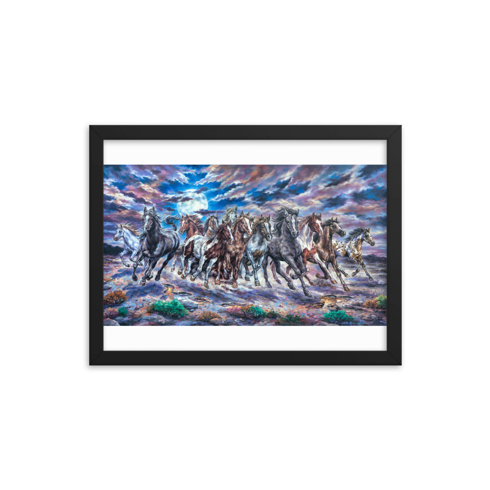 Framed photo paper poster: Racing With The Moon
