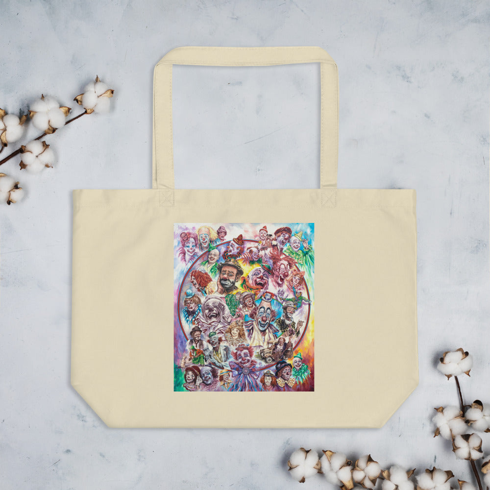 Large organic tote: Be A Clown