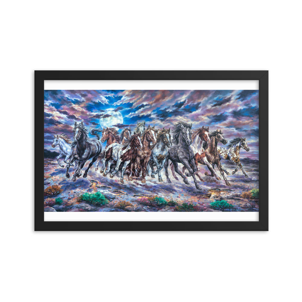 Framed photo paper poster: Racing With The Moon