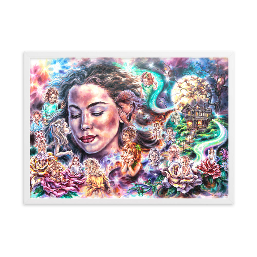 Framed matte paper poster: Moon Beams